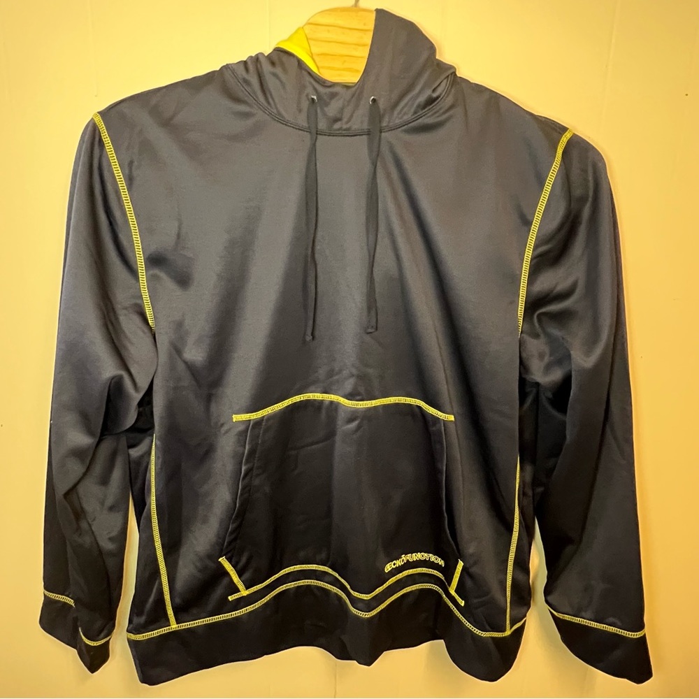 Ecko Function Hoodie 2XL Navy Blue Gold Trim Outdoors Active Pockets Casual Mens